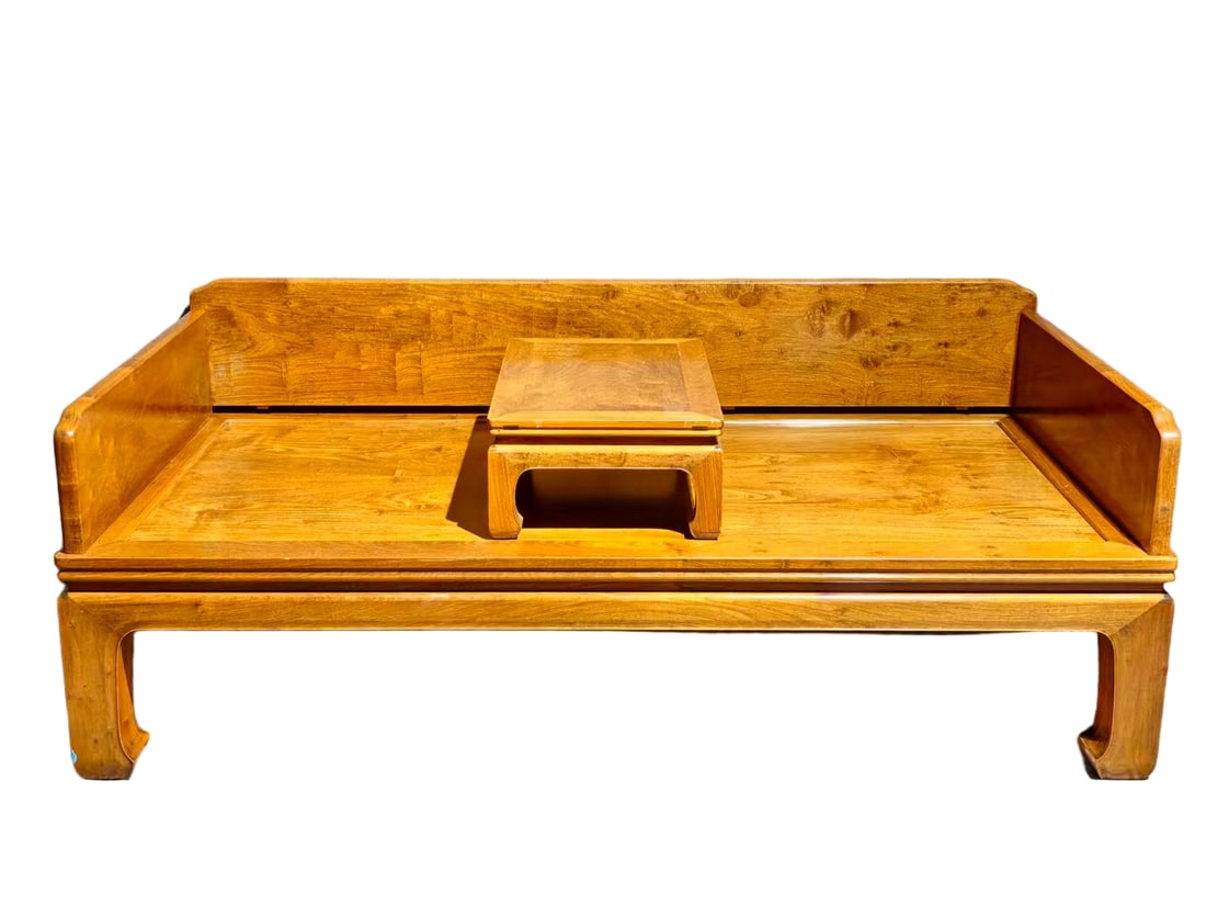 Yellow Flower Pear Three Waist Single Board Arhat Bed in Qing Dynasty (1 of 7)