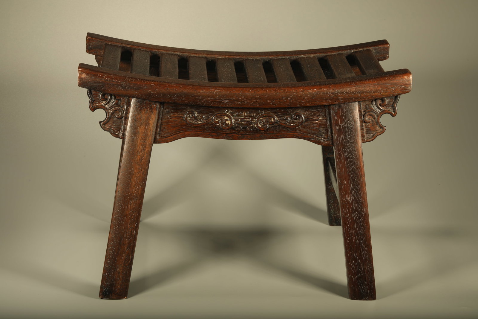 Qing Dynasty Huanghua Pear Carving Scroll Grass Pattern Qin Bench (1 of 6)