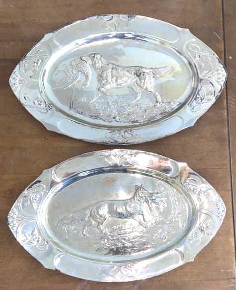 2 Art Nouveau Wall Plaques Hunting Fox Dog (1 of 10)