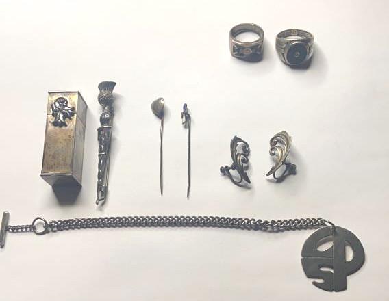 Sterling Pendant , Sterling Pin,  2 Sterling Rings (1 of 9)