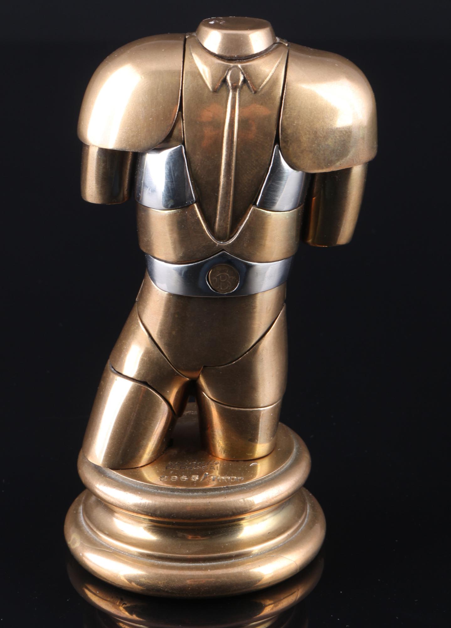 Miguel Ortiz Berrocal (1933-2006) Bronze Manolete,: bronze / brass, puzzle sculpture, signed and numbered on the plinth, limited edition 2865/10000, design around 1969-1973, sculpture of interlockable individual pieces, H 12 cm x W 6.5 cm