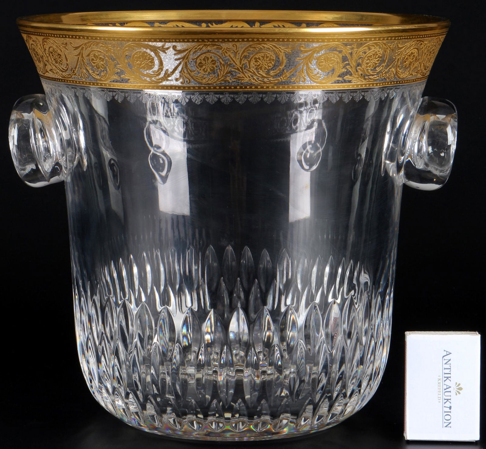 St. Louis Thistle Gold large champagne ice bucket, groÃŸer EisbehÃ¤lter / ChampagnerkÃ¼hler, (1 of 4)