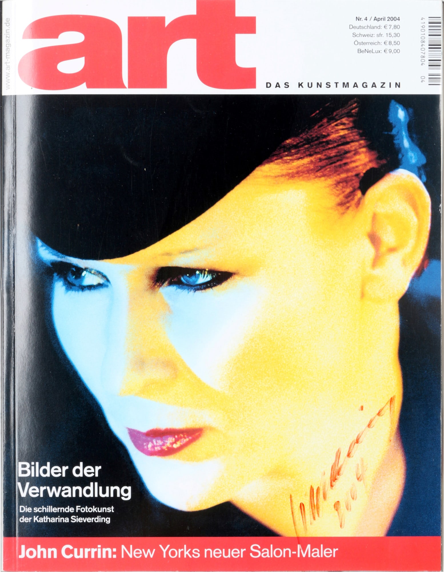 Katharina SIEVERDING (*1944) signed Art art magazine 2004,: hand-signed and dated, art magazine "ART" framed behind glass, magazine 28 cm x 21 cm, frame 60 cm x 45 cm