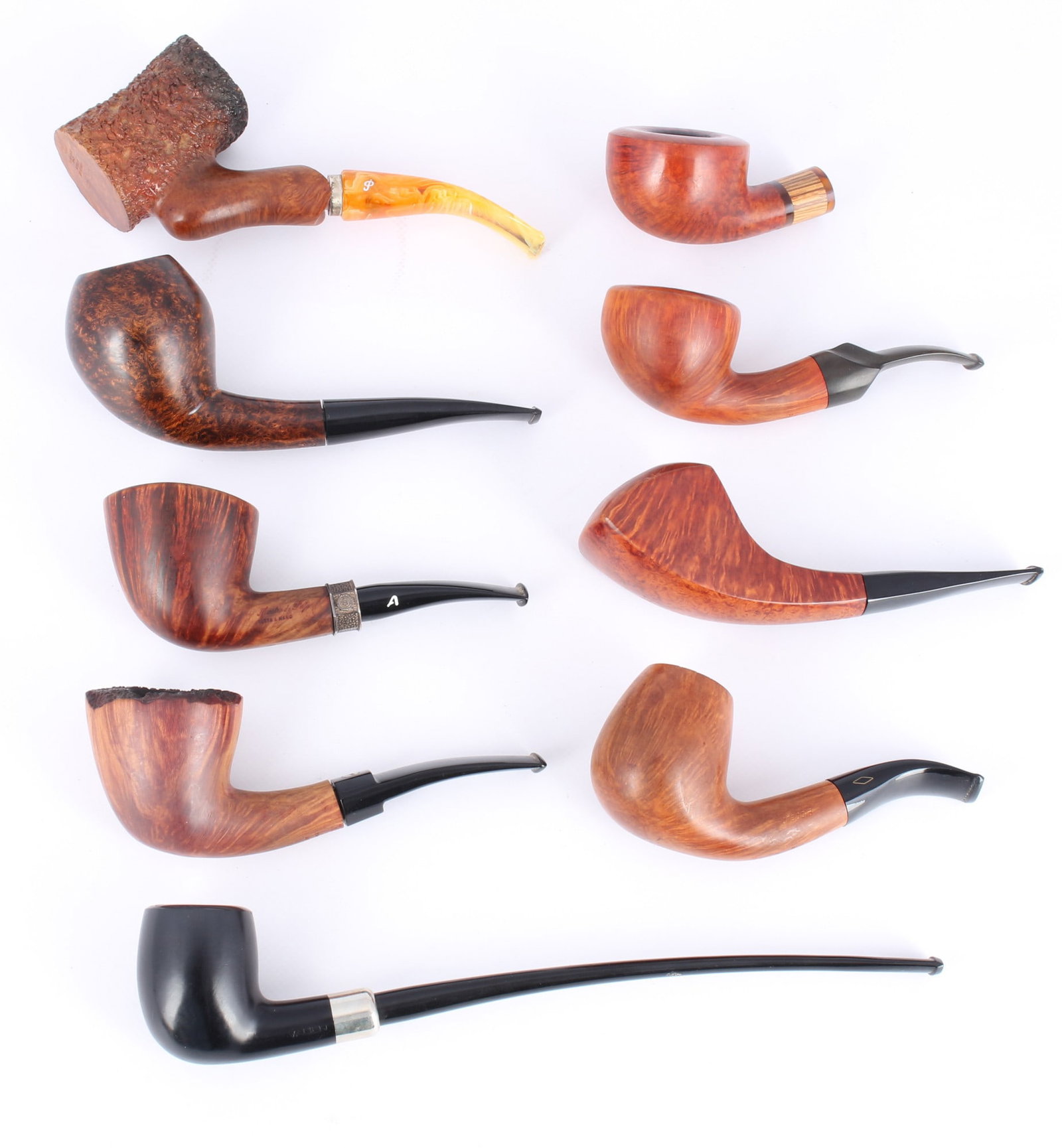 Tobacco pipe lot - 9 pipes, various companies, (1 of 5)