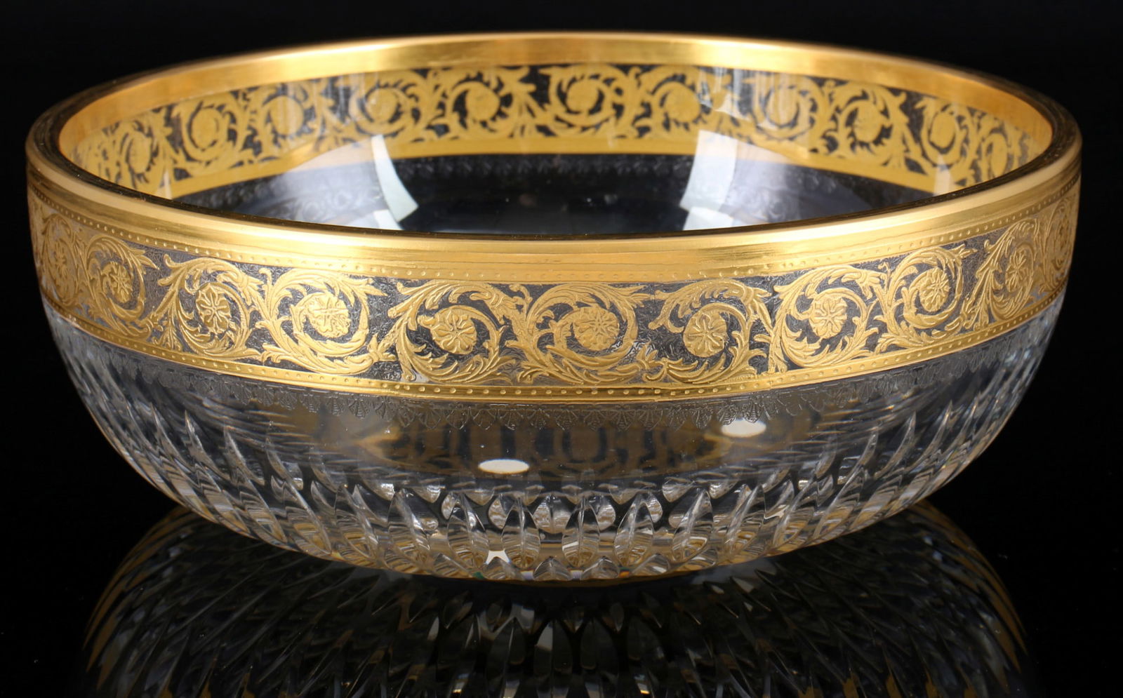 St. Louis Thistle Gold large splendor bowl - with etching mark, (1 of 3)