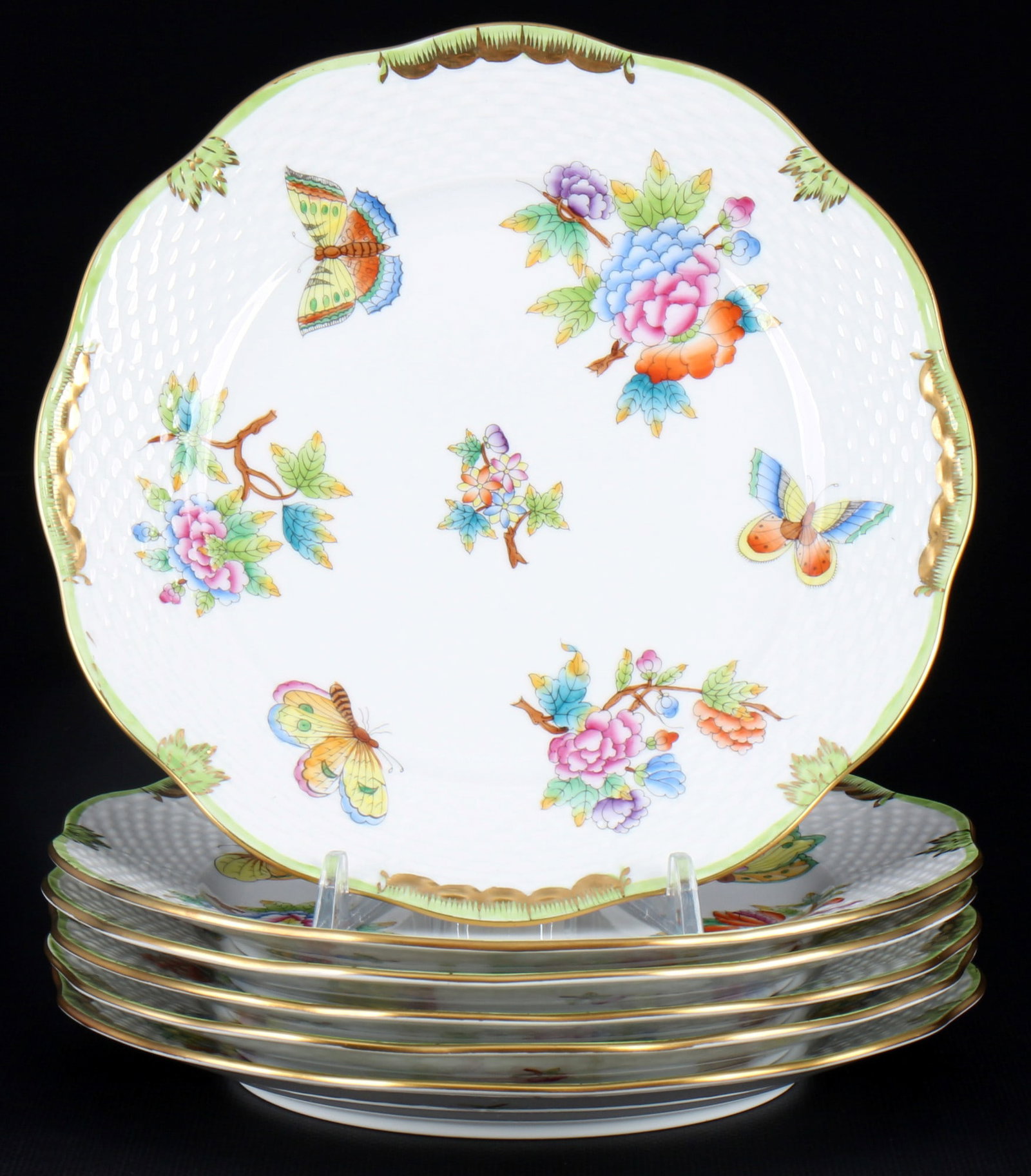 Herend Queen Victoria 6 dessert plates, (1 of 3)