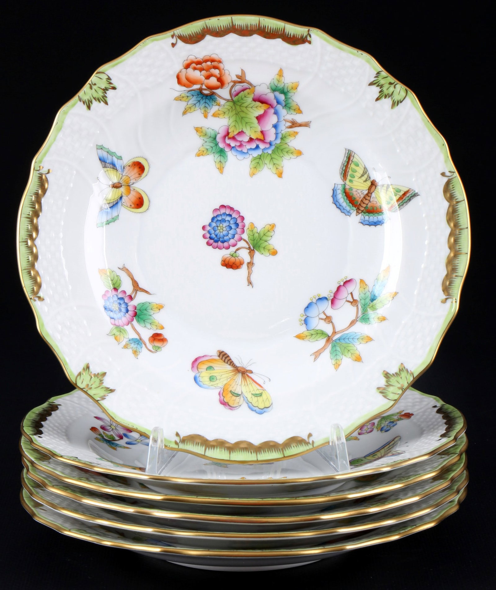 Herend Queen Victoria 6 dessert plates, (1 of 3)
