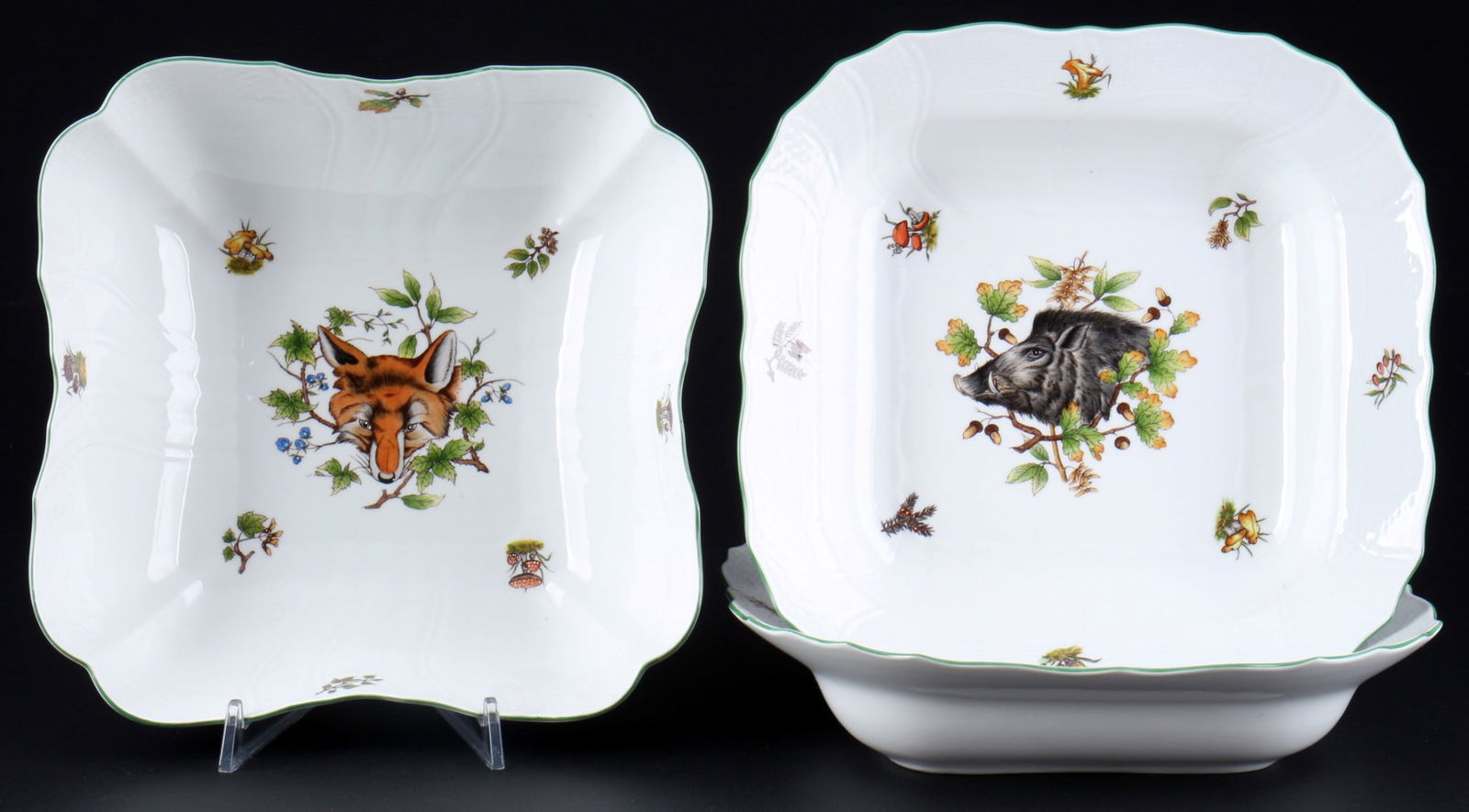 Herend CHTW Hunters 3 large bowls, (1 of 6)