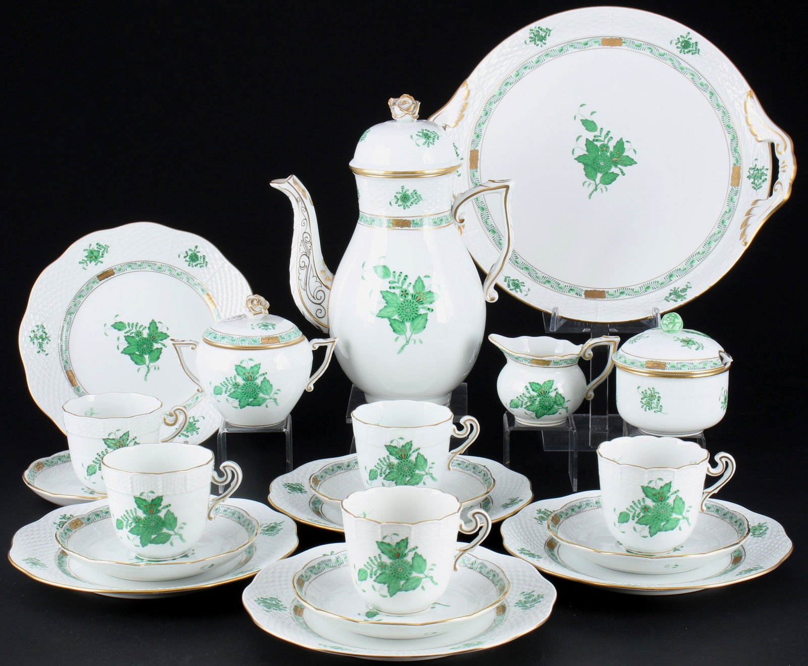 Herend Apponyi Vert Kaffeeservice für 5 Personen, (1 of 7)