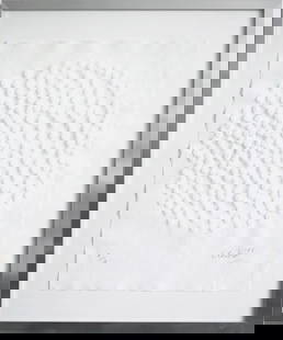 Günther UECKER (*1930) Planetary Vision / Circle,: Embossed print on laid paper, signed and dated Uecker (20)05 lower right, inscribed "EA" (Epreuve d'artiste) lower left, publisher's stamp Erker Presse St. Gallen, German painter and object artist