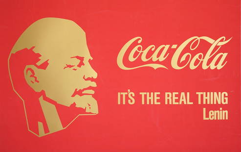Alexander KOSOLAPOV (*1943) Coca-Cola,: Serigraph in red on paper, signed by the artist Alexander Kosolapov on the bottom right and numbered 20/25 A.P., Coca-Cola It's the real thing Lenin, Russian-American sculptor and artist born in 1943