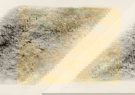 Thomas BAYRLE (*1937) Cultivated Land,: Color lithograph on wove paper, signed on the right Th. Bayrle, numbered 61/100 on the bottom left and titled Cultivated Land, German object artist, painter, graphic artist and video artist born in