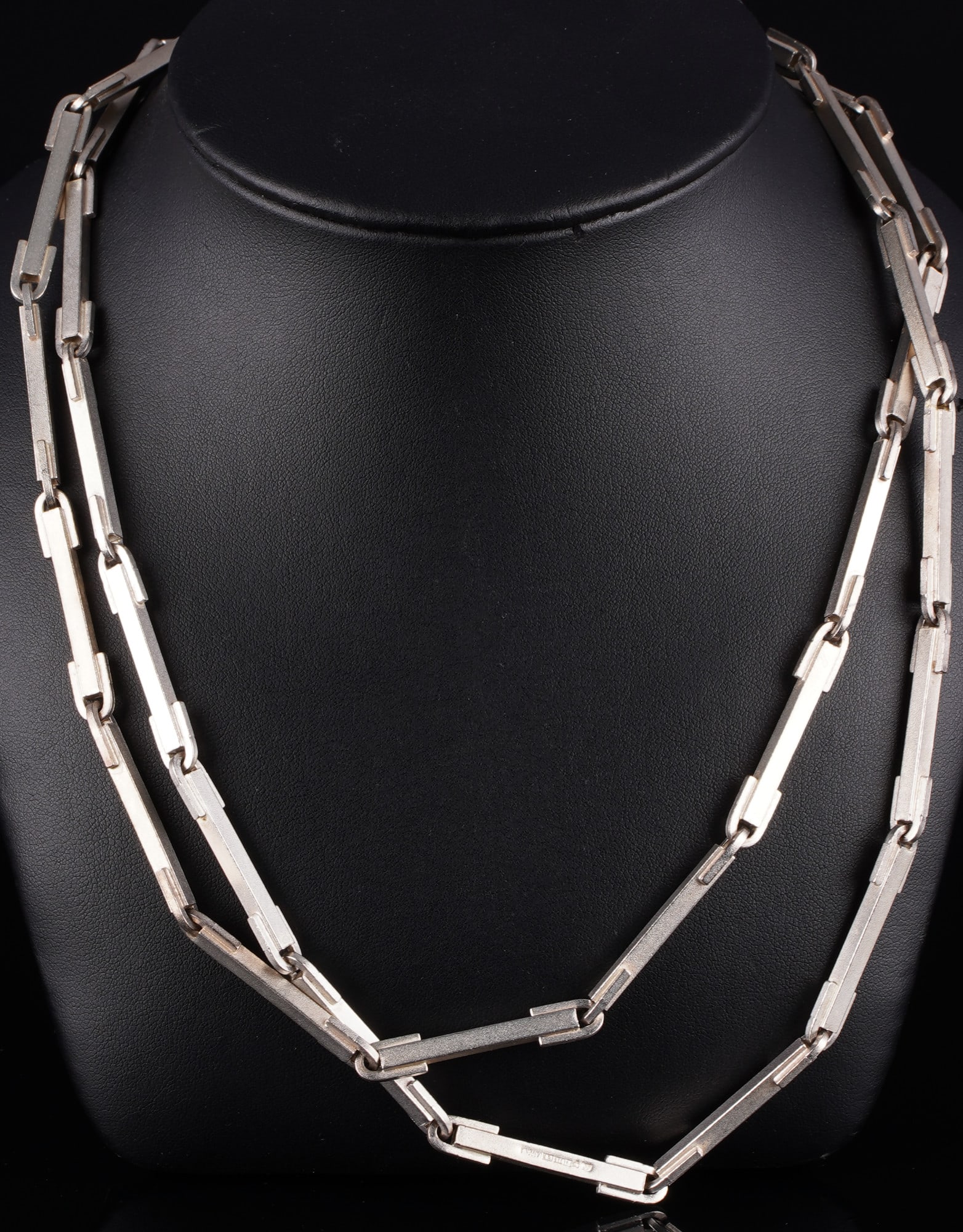 LAPPONIA Björn Weckström 925 Silver Collier Necklace,: 925 silver, stamped 925 Lapponia, design by Björn Weckström, born 1935 in Helsinki, Finland, chain length 112 cm, weight 74 g
