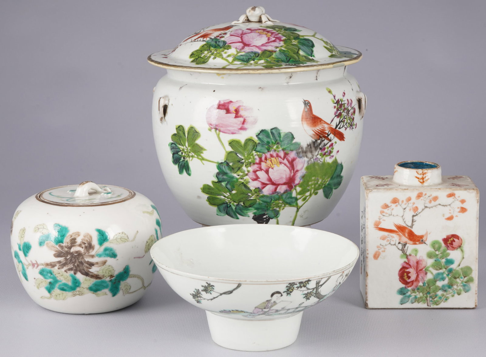 Four Famille Rose porcelain objects, China, (1 of 15)