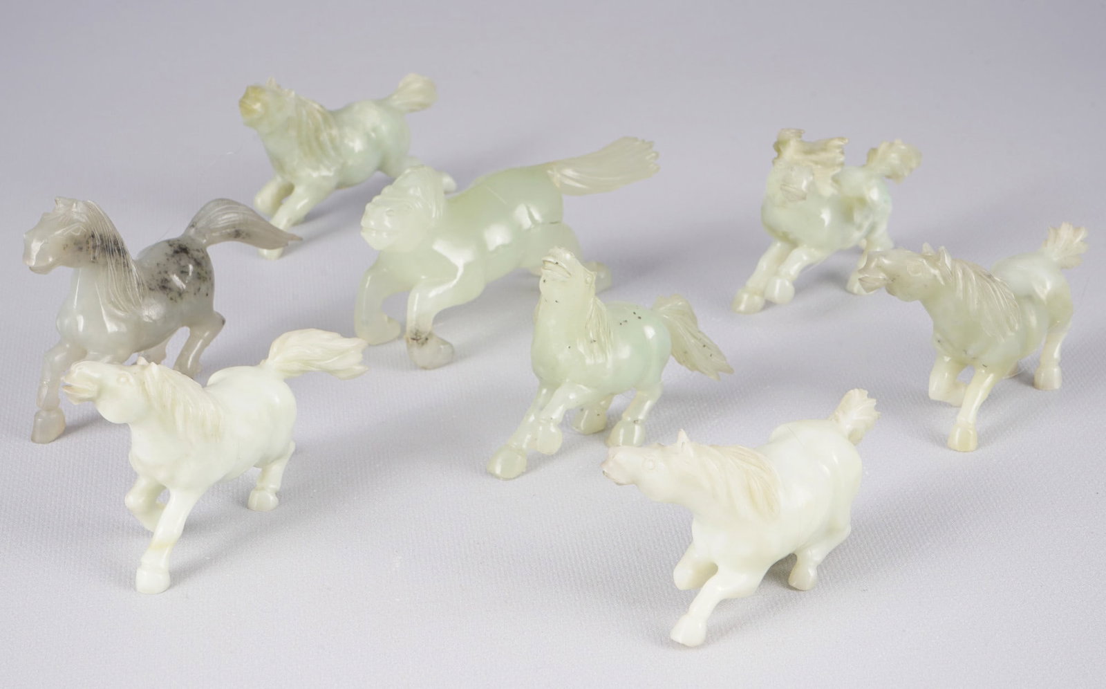 Eight jade figures, China, (1 of 10)