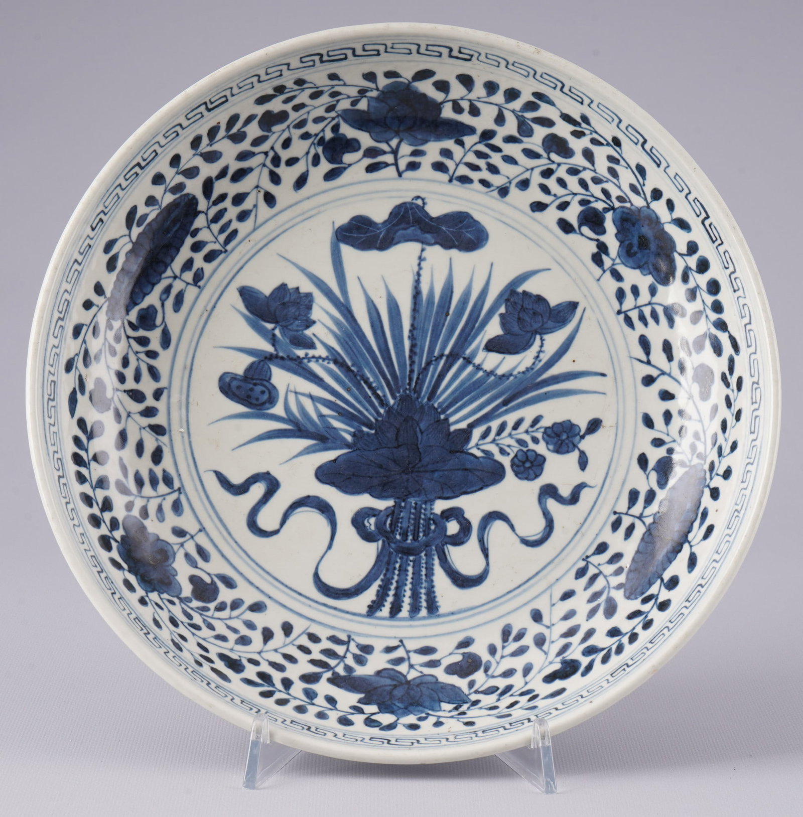 Large blue and white plate, China Qing Dynasty, (1 of 3)