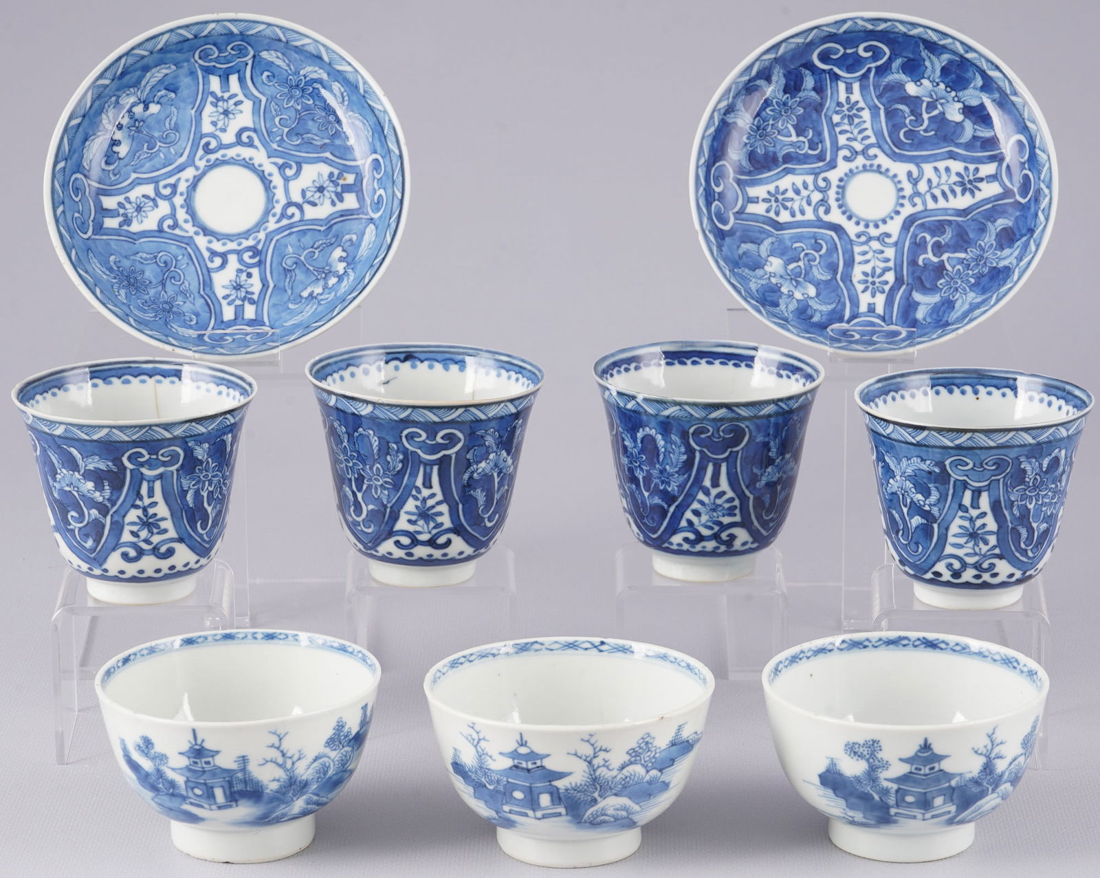 Nine Chinese porcelain objects, China Qing Dynasty, (1 of 9)