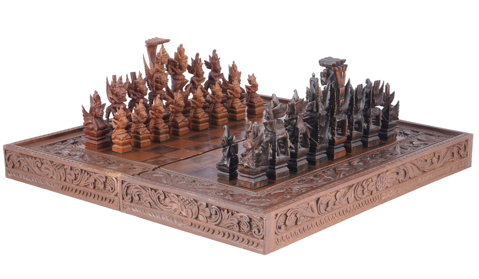 Chess set with carved pieces, Bali, Indonesia (1 of 9)