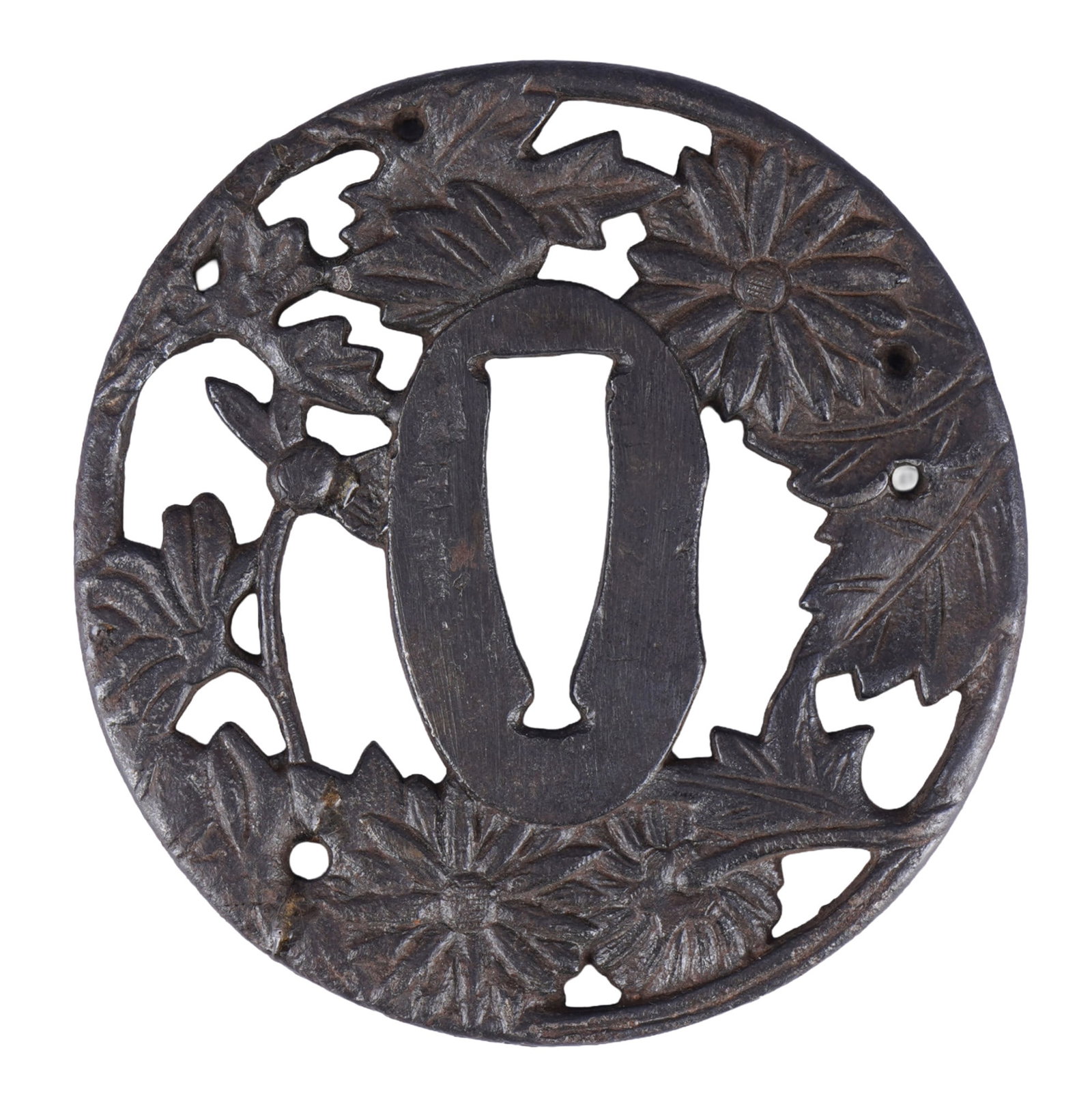 Tsuba chrysanthemums, Japan 18th century, (1 of 2)