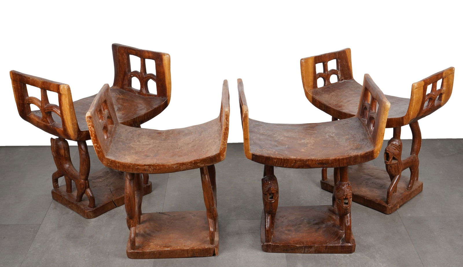 Four chairs/stools, West Africa, 1950s (1 of 13)