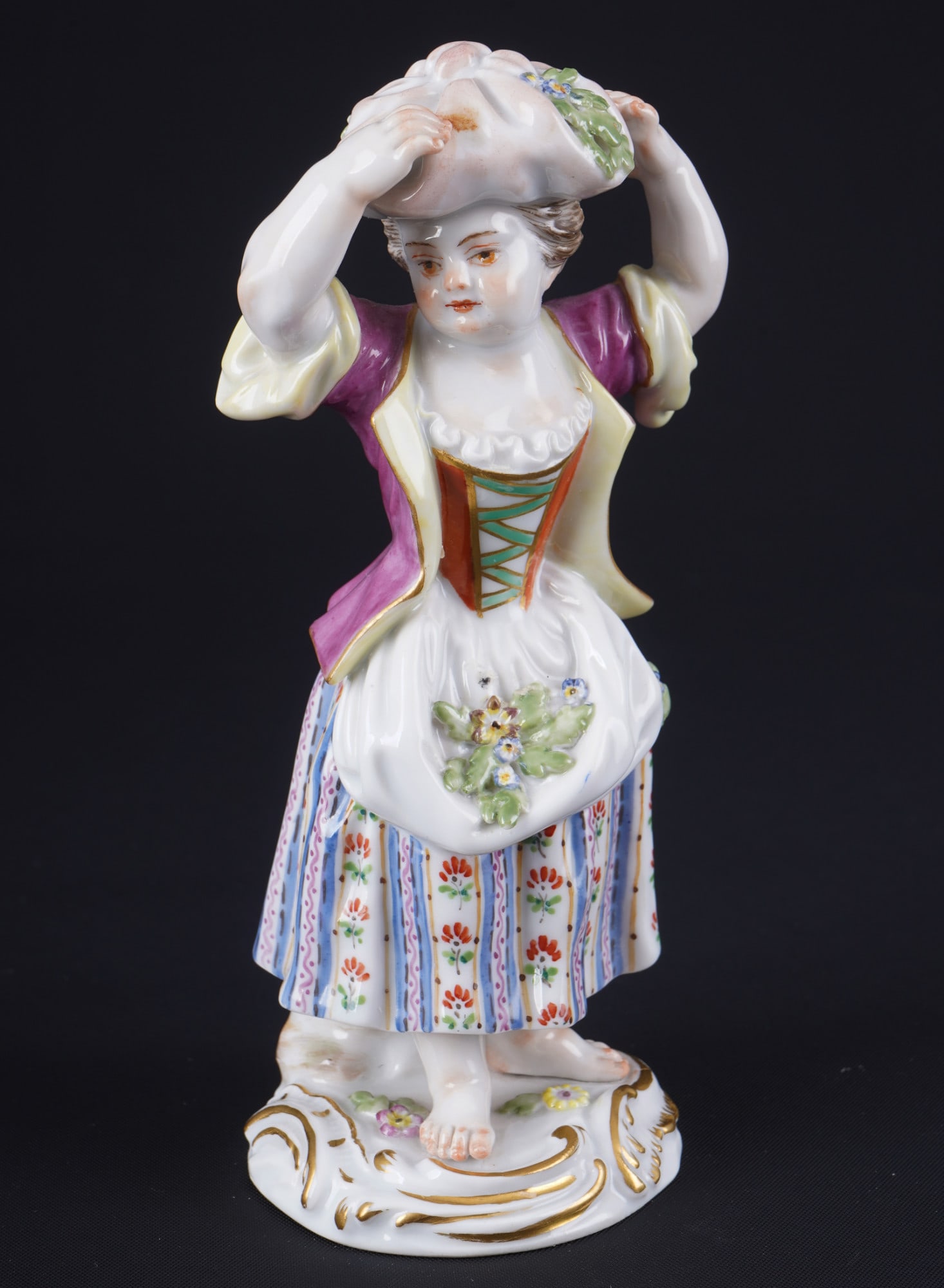 Meissen Gardener's Child girl with bundle 1st choice - J.J. KAENDLER, (1 of 5)