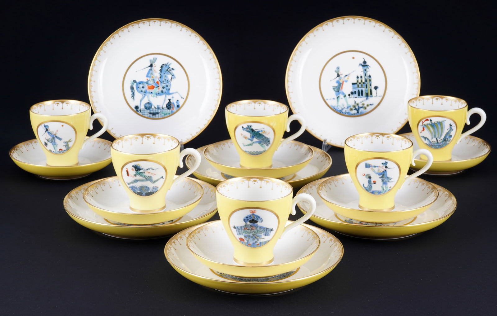 Meissen Baron of Münchhausen 6 coffee places settings 1st choice, (1 of 9)