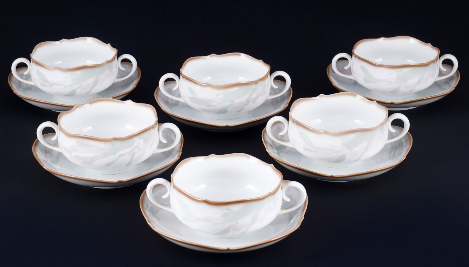 Meissen Floral 6 soup bowls with saucers 1st choice - ZEPNER / WERNER (1 of 3)