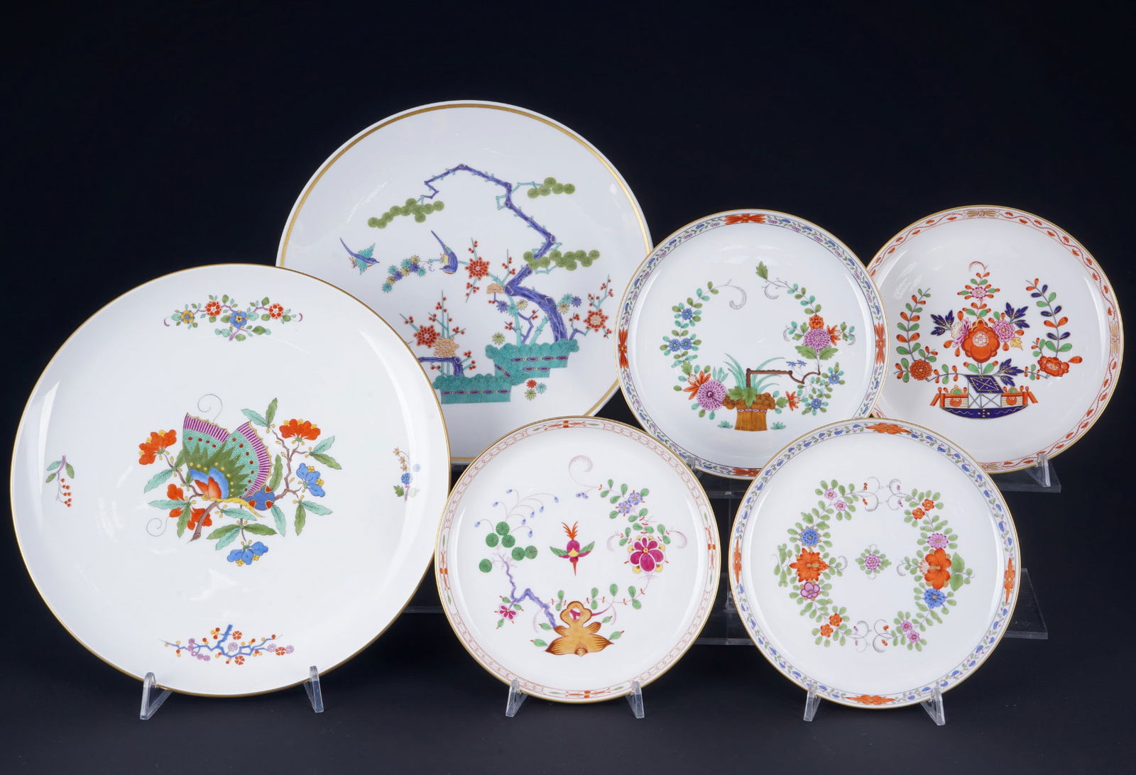 Meissen Kakiemon 6 wall plates 1st choice - various decors, (1 of 6)
