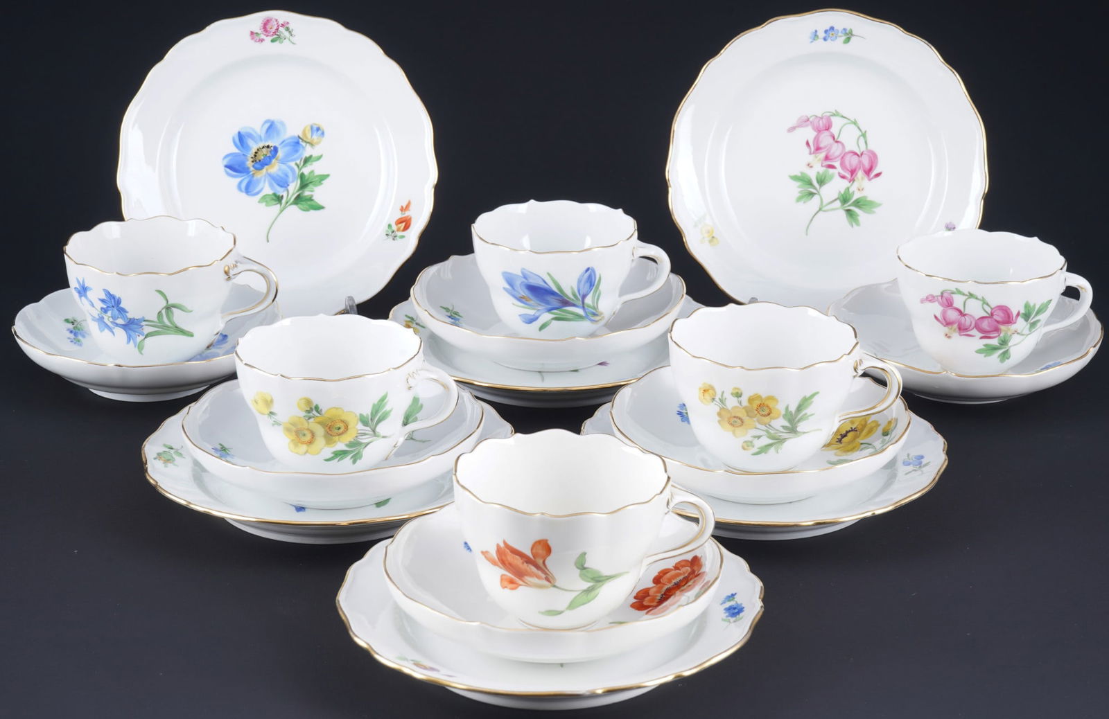 Meissen Flower 6 coffee place settings, (1 of 4)
