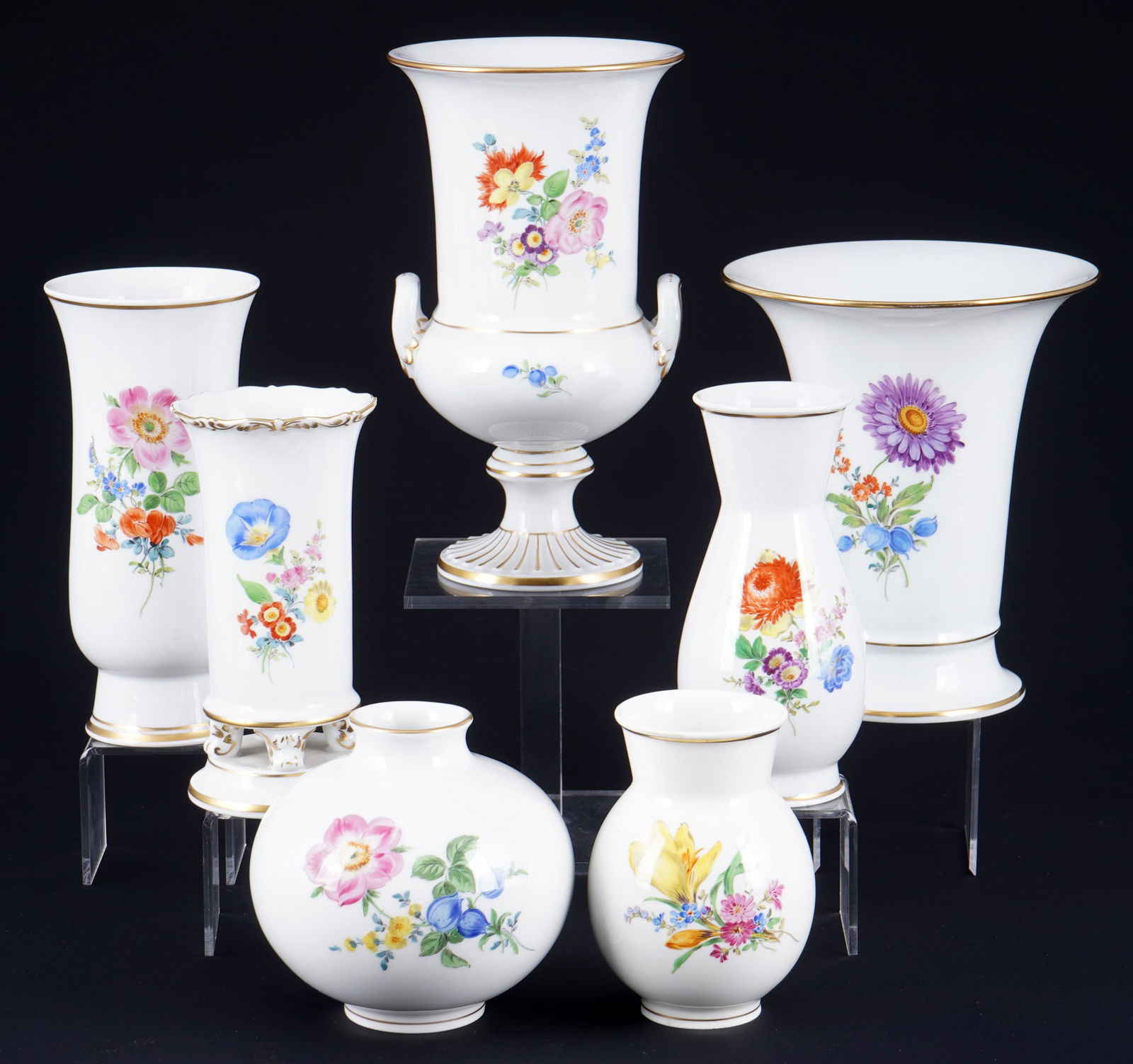Meissen Flowers 7 splendid vases 1st choice, (1 of 8)