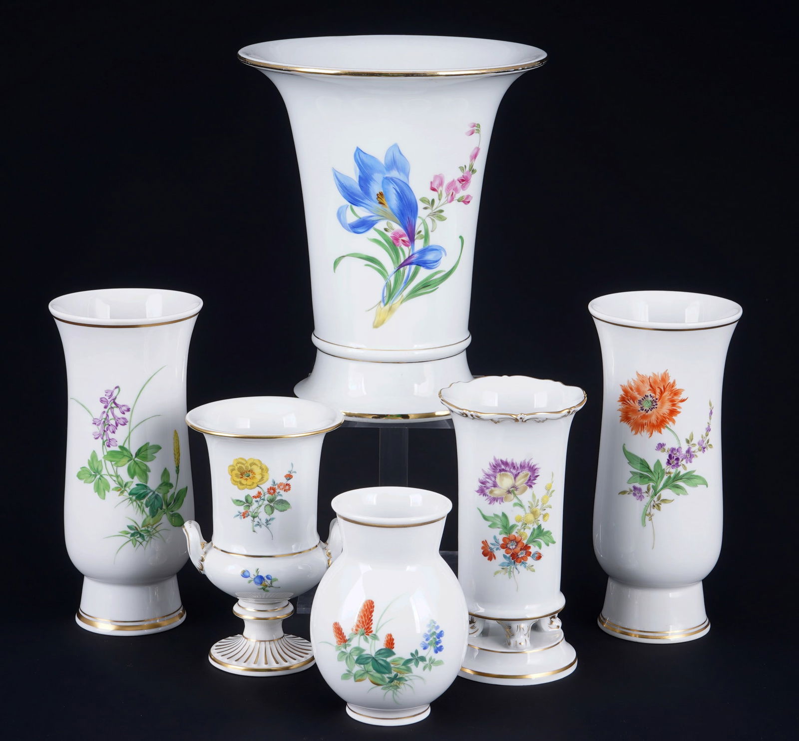 Meissen Flowers 6 vases, (1 of 9)