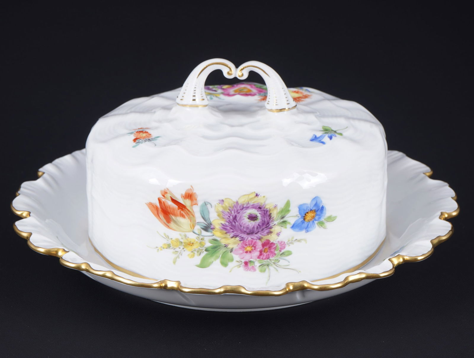 Meissen Flower Bouquet butter dish 1st choice, (1 of 6)