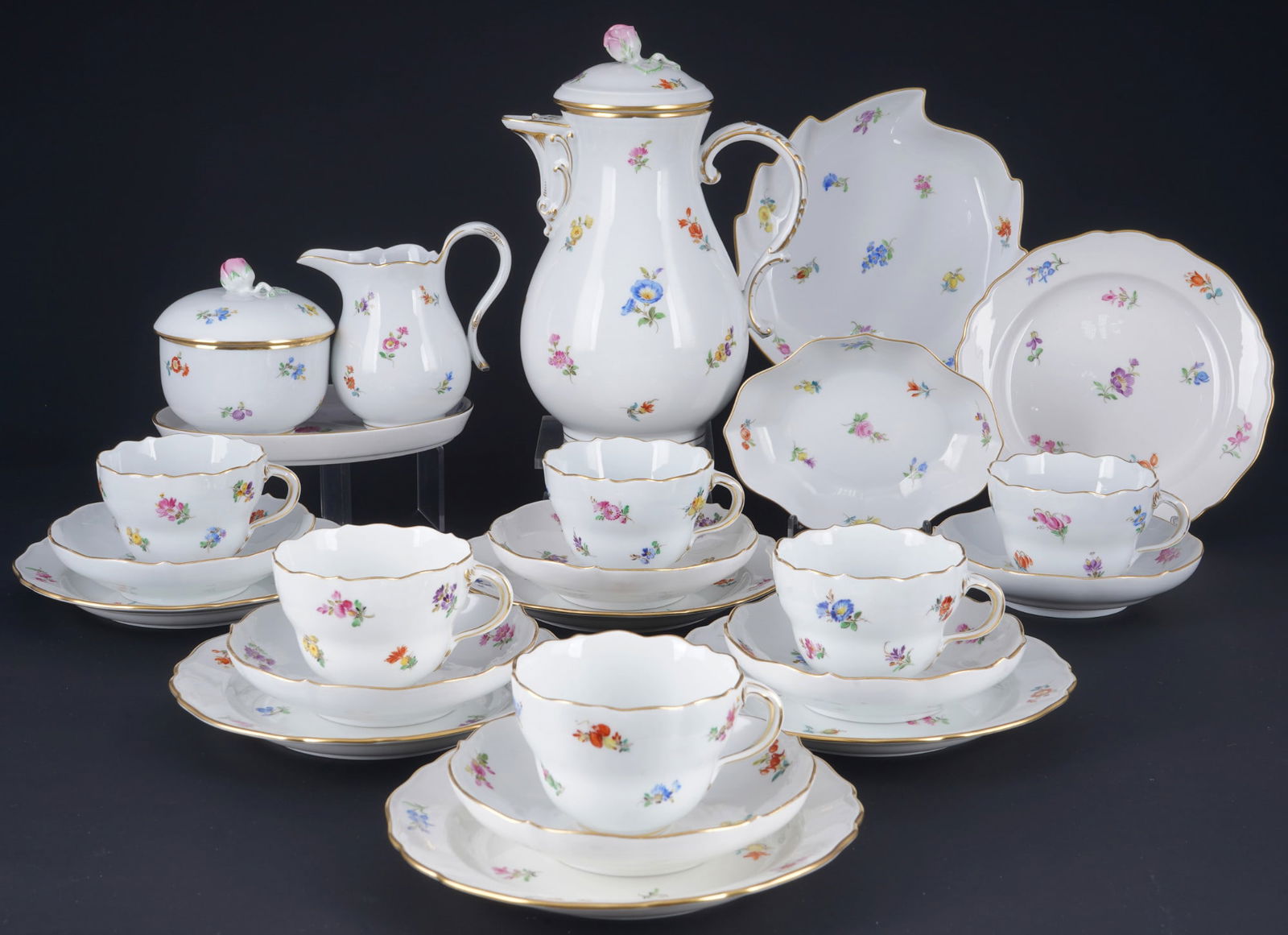 Meissen Strewn Flowers coffee service for 6 persons, (1 of 11)