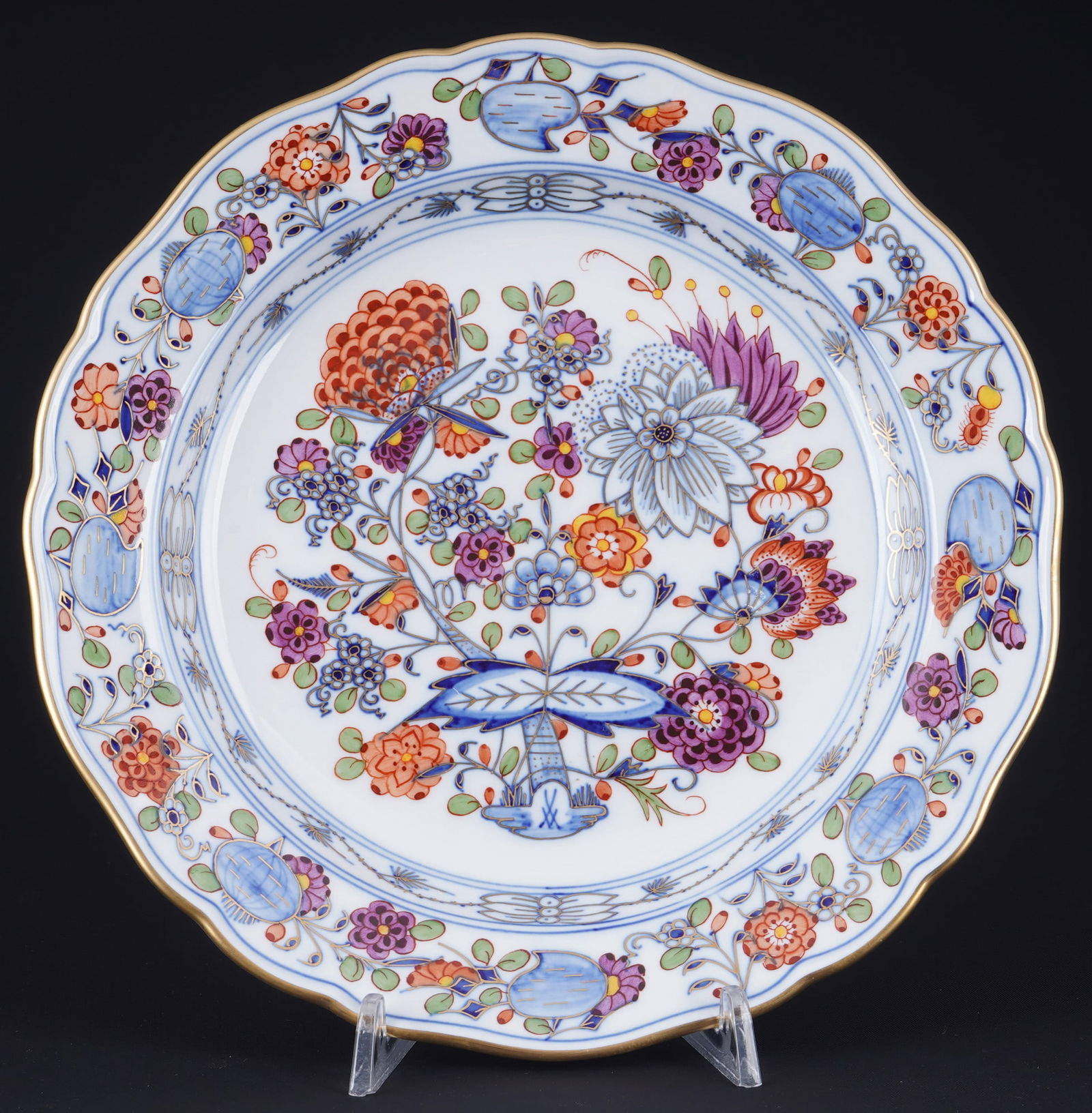 Meissen Blue Onion Royal Colored starter plate, (1 of 3)