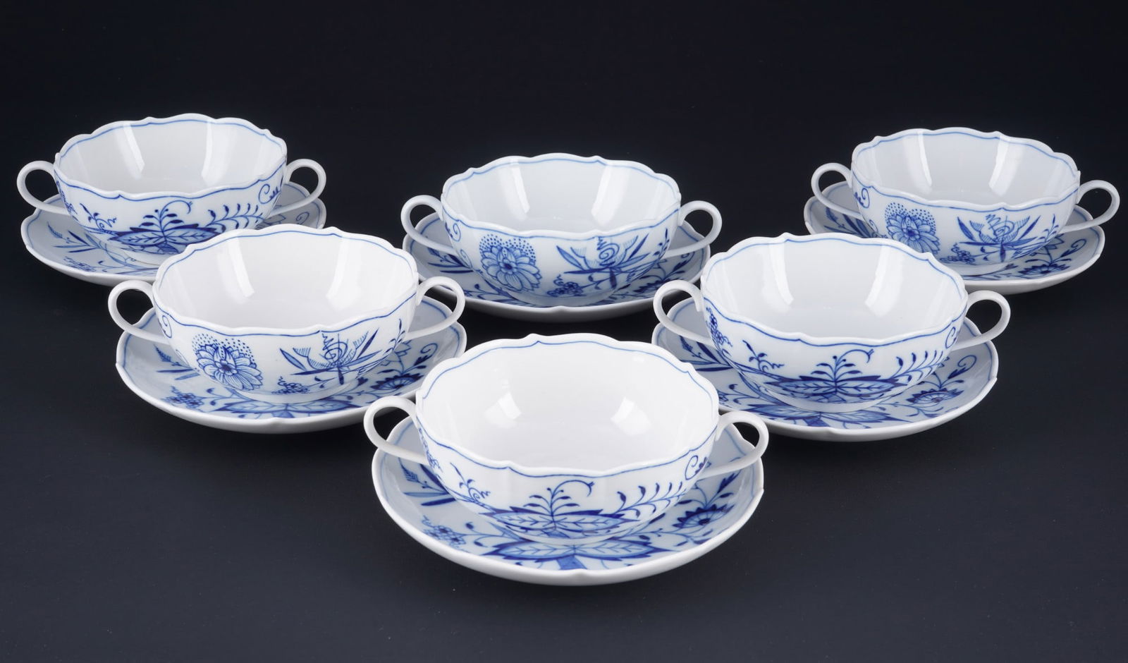 Meissen Blue Onion 6 soup bowls 1st choice, (1 of 5)