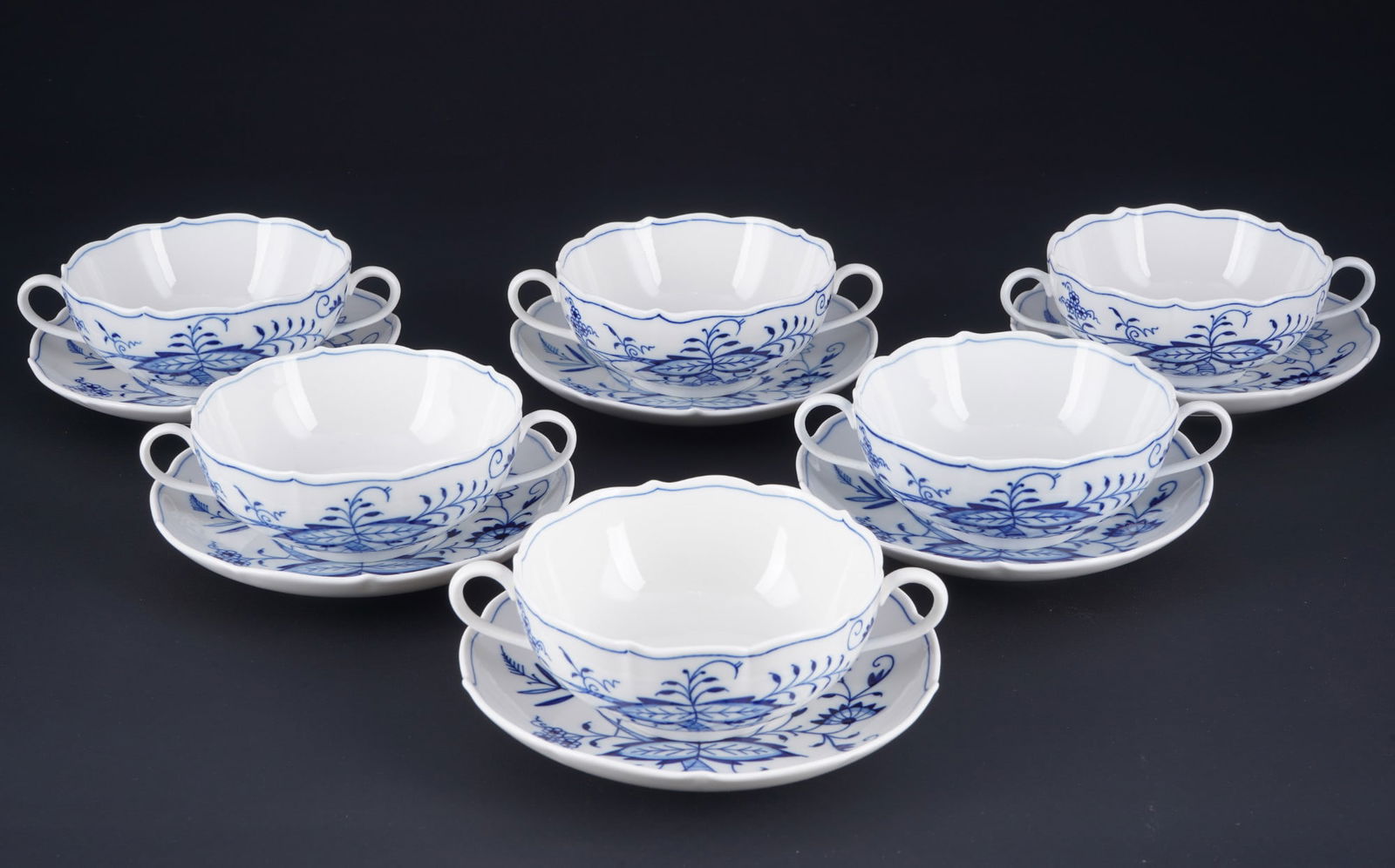 Meissen Blue Onion 6 soup bowls 1st choice, (1 of 5)