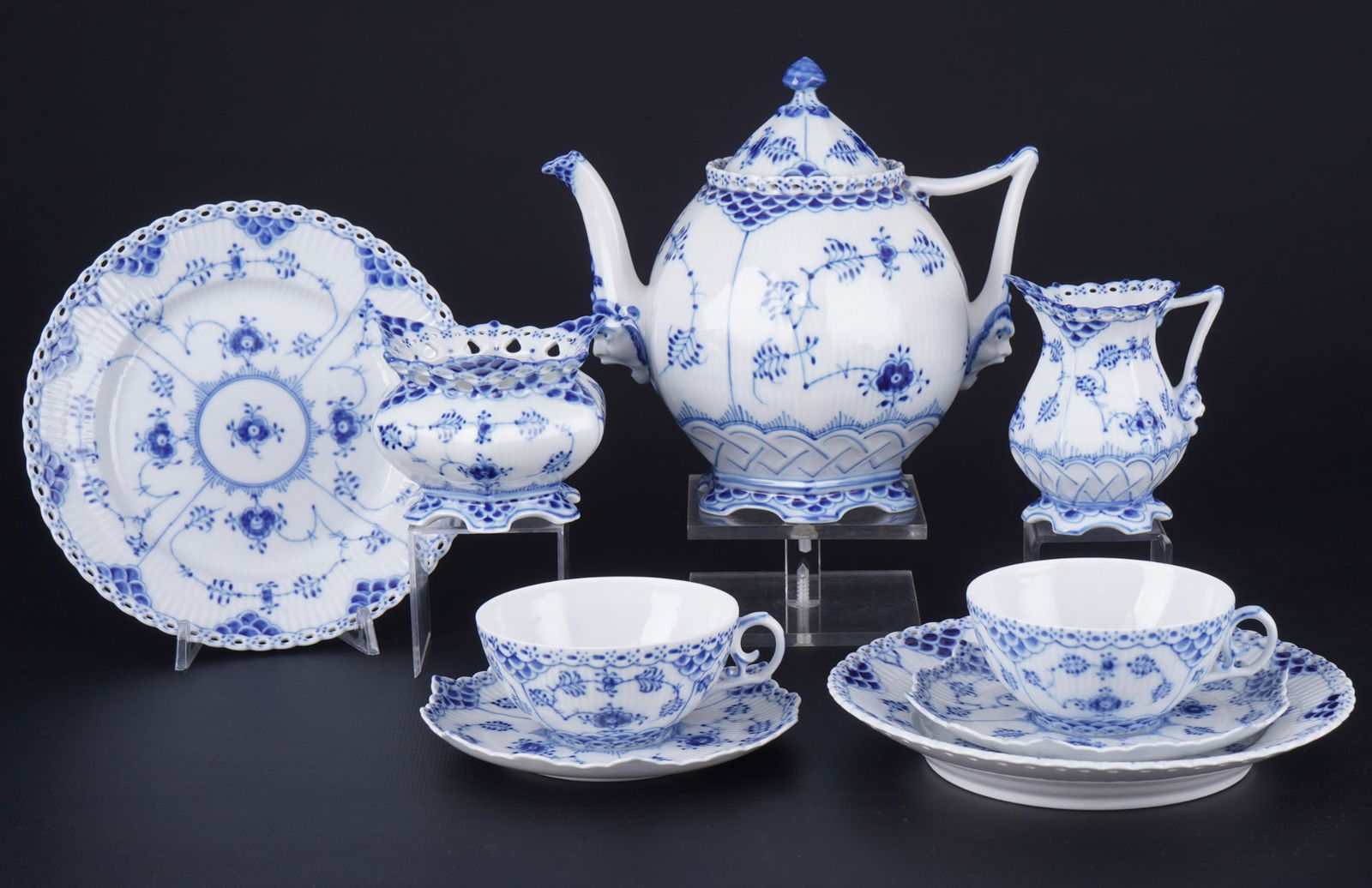 Royal Copenhagen Musselmalet Full Lace tea tete a tete, (1 of 5)