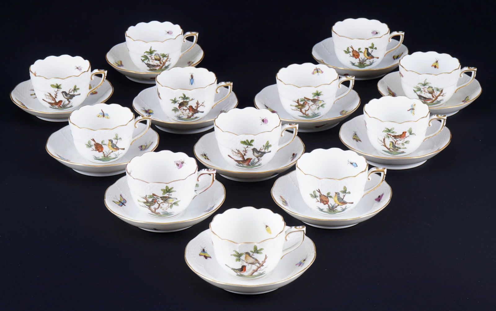 Herend Rothschild 12 mocha cups, (1 of 3)