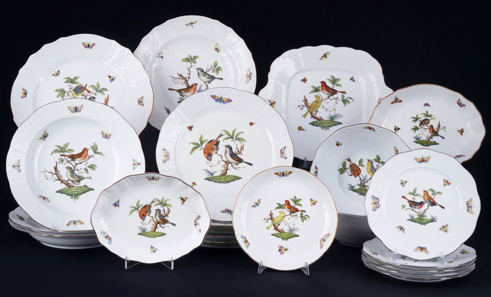 Herend Rothschild dinnerware lot - 21-pieces, (1 of 5)