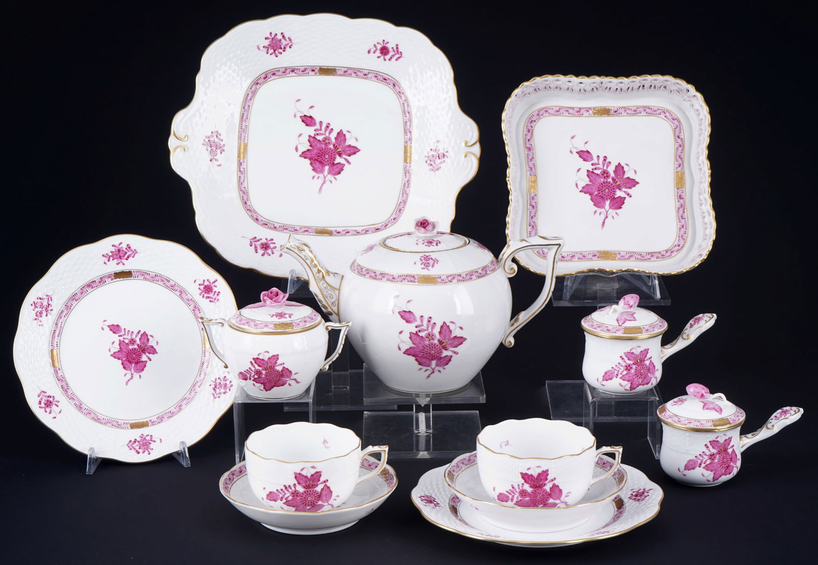 Herend Apponyi Purple tea tete a tete, (1 of 9)