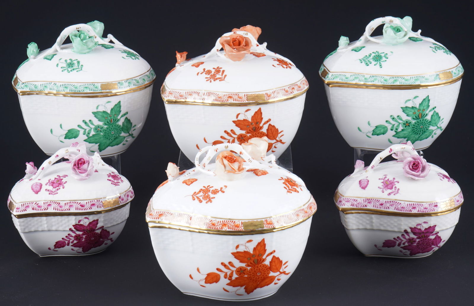 Herend Apponyi Mix 6 heart - boxes - various colors, (1 of 8)