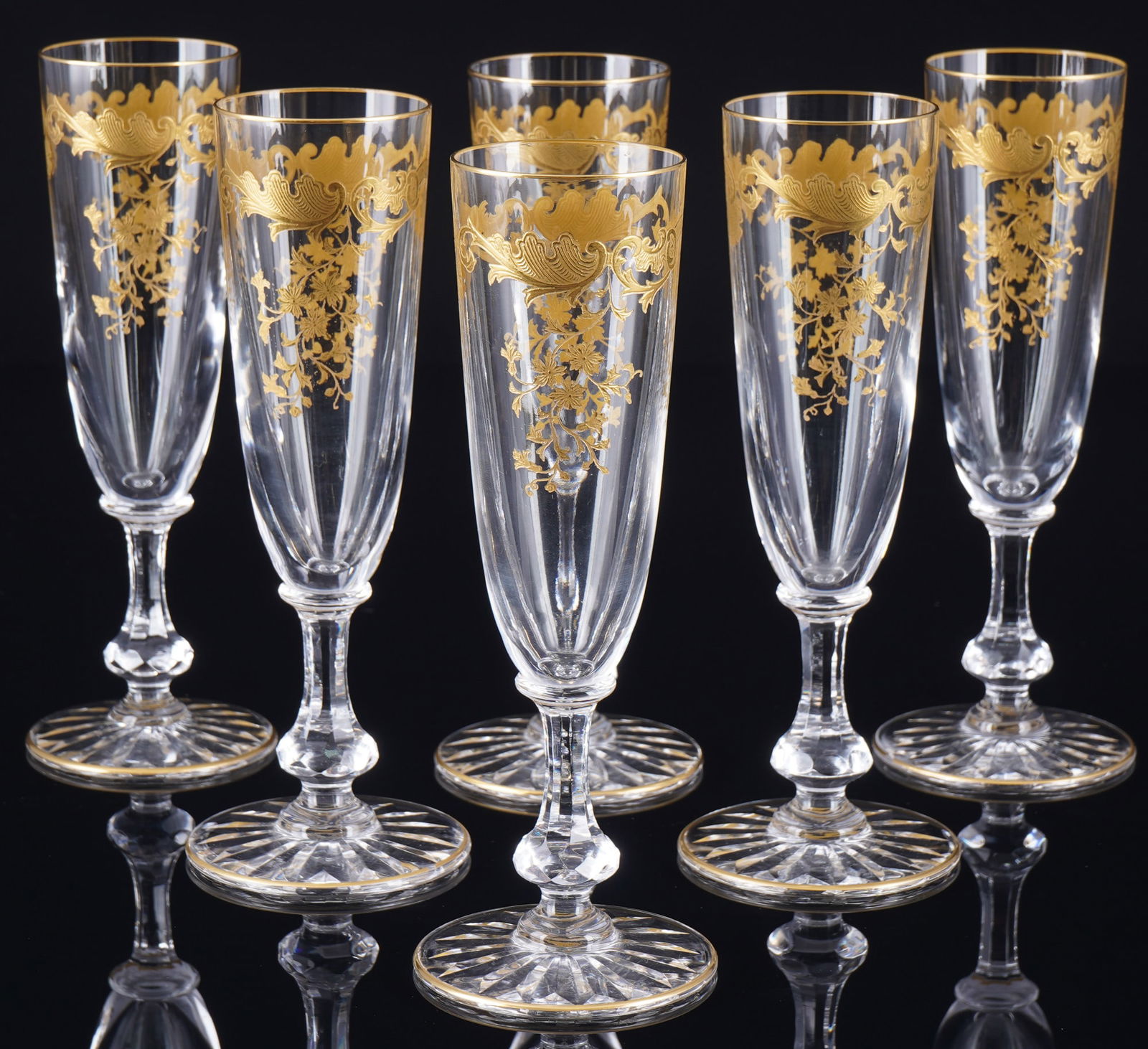 St. Louis Massenet 6 champagne flutes, (1 of 3)