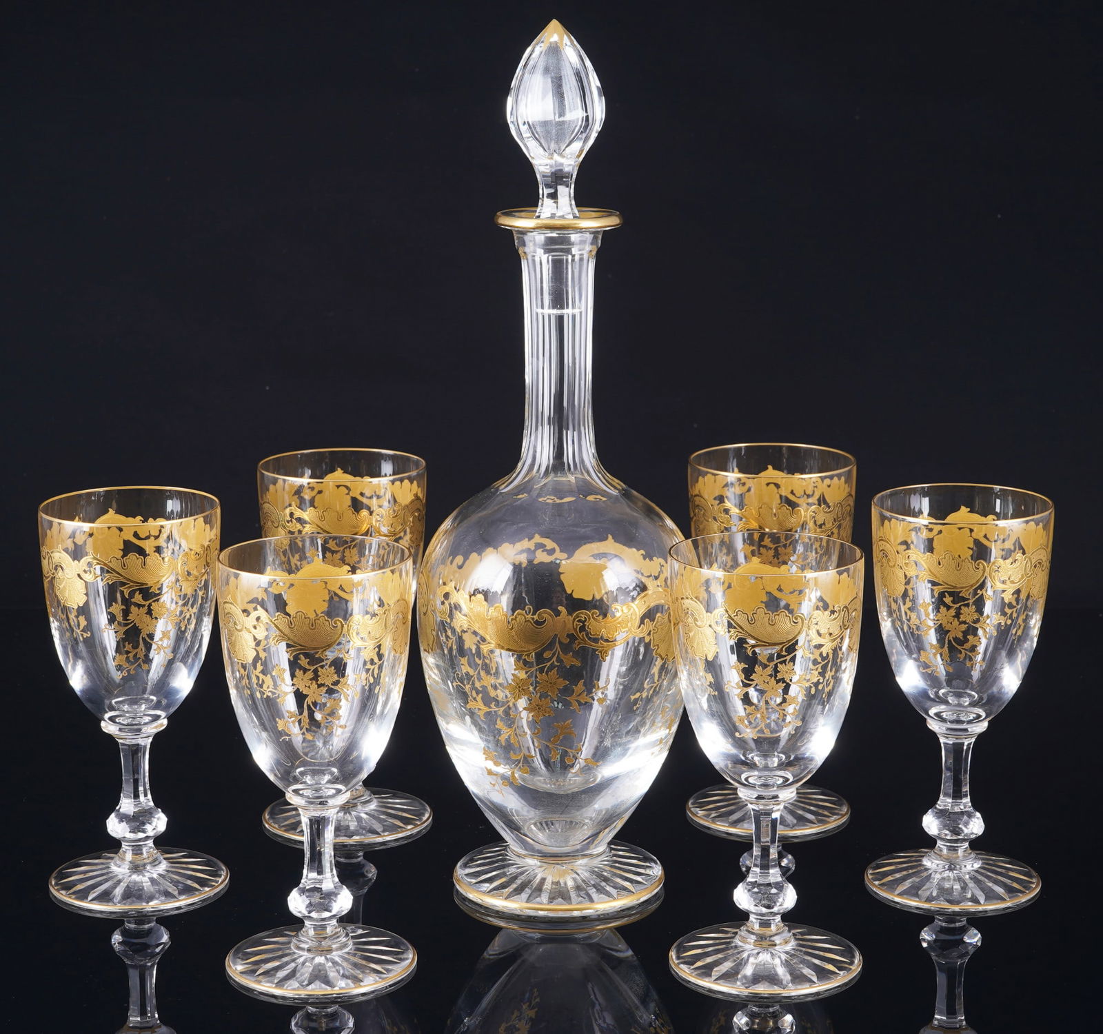 St. Louis Massenet 6 red wine glasses with carafe, (1 of 4)