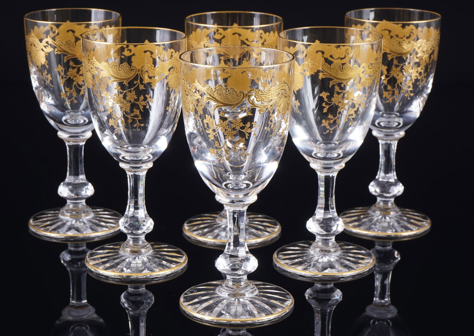 St. Louis Massenet 6 white wine glasses, (1 of 3)