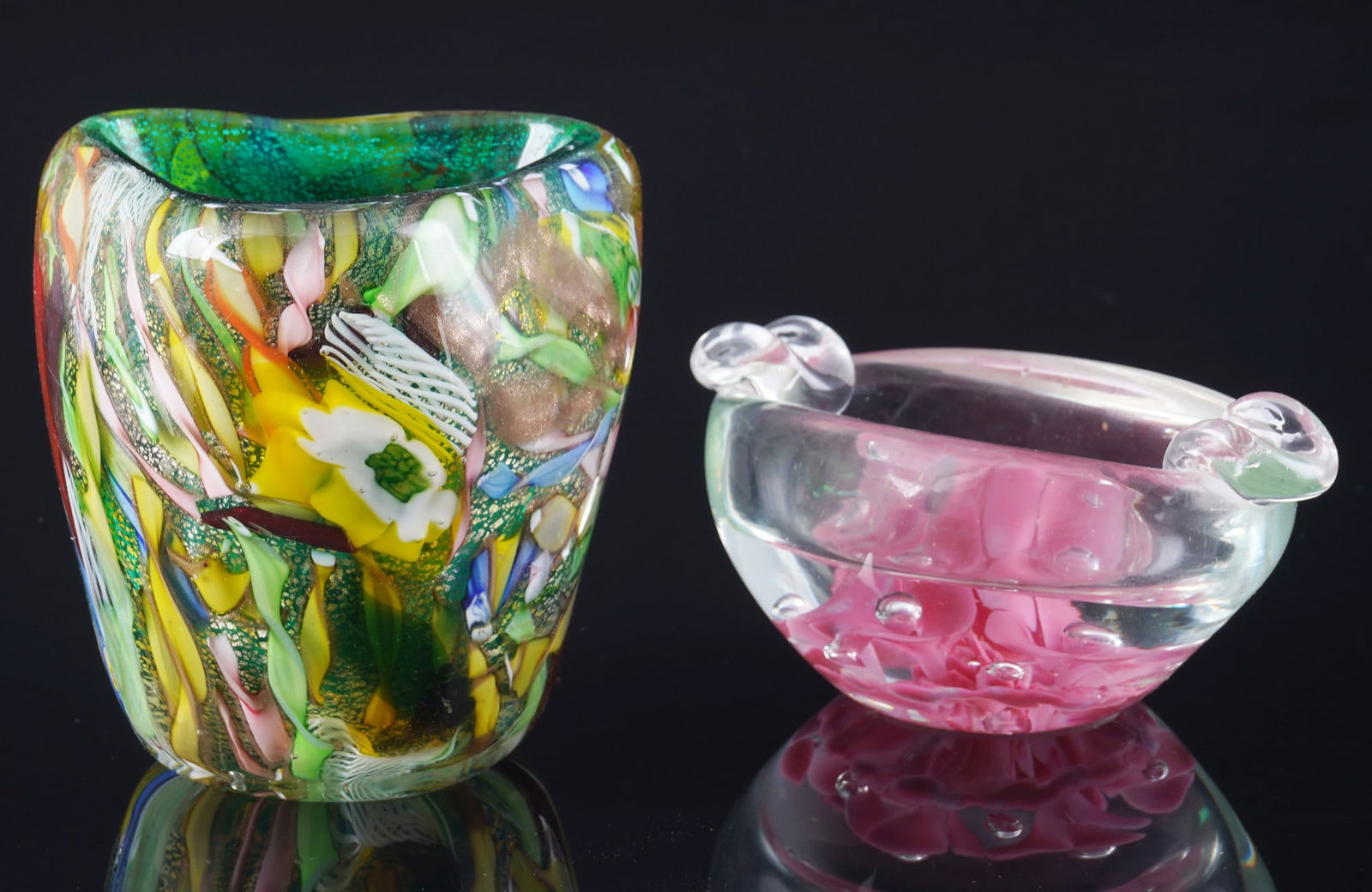 Murano Tutti Frutti vase and St. Claire ashtray, (1 of 5)