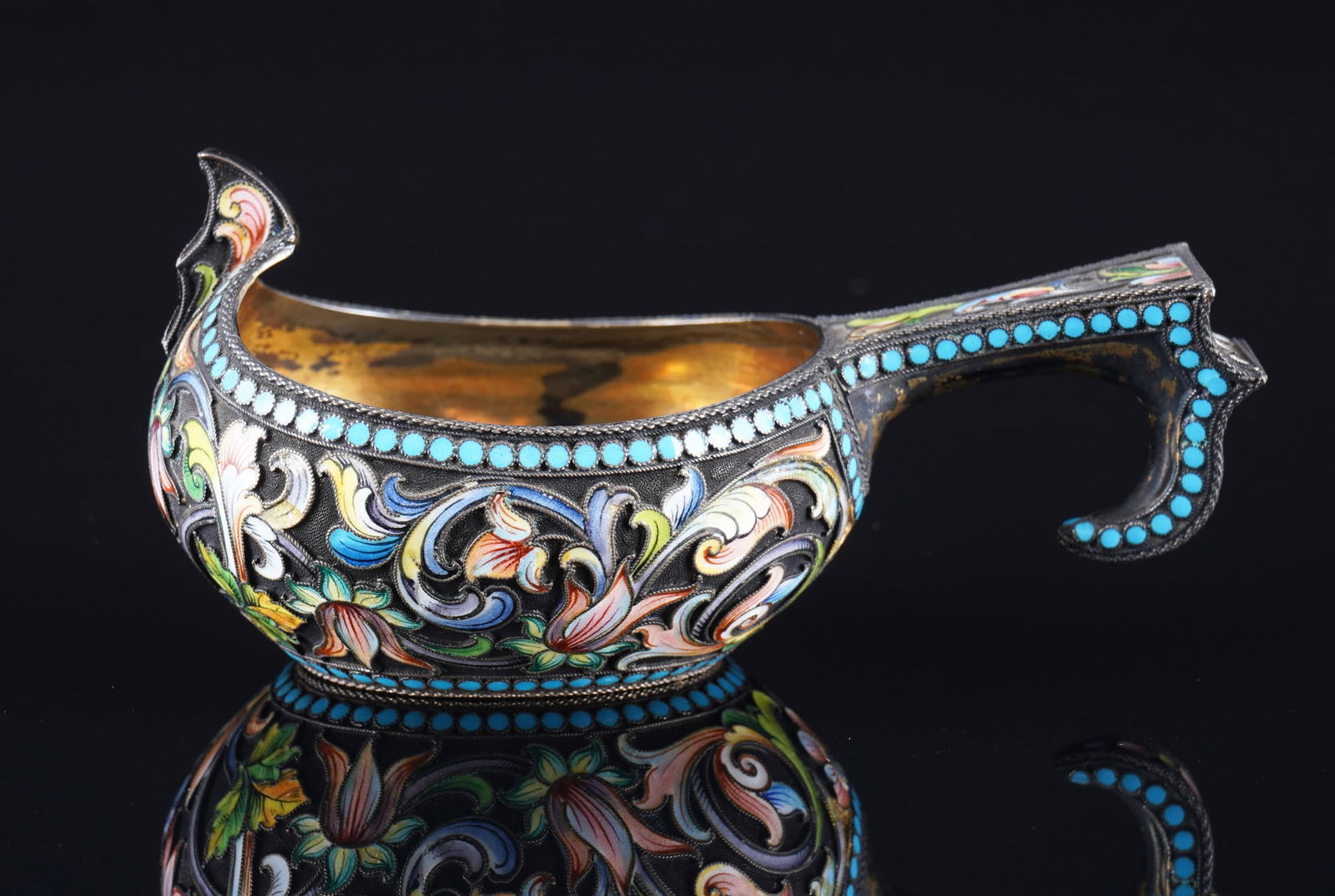 Russland 84 Zolotniki Silber Kovsh / Kowsh - Mikhail Fyodorovich Sokolov 1860-1890, (1 of 10)