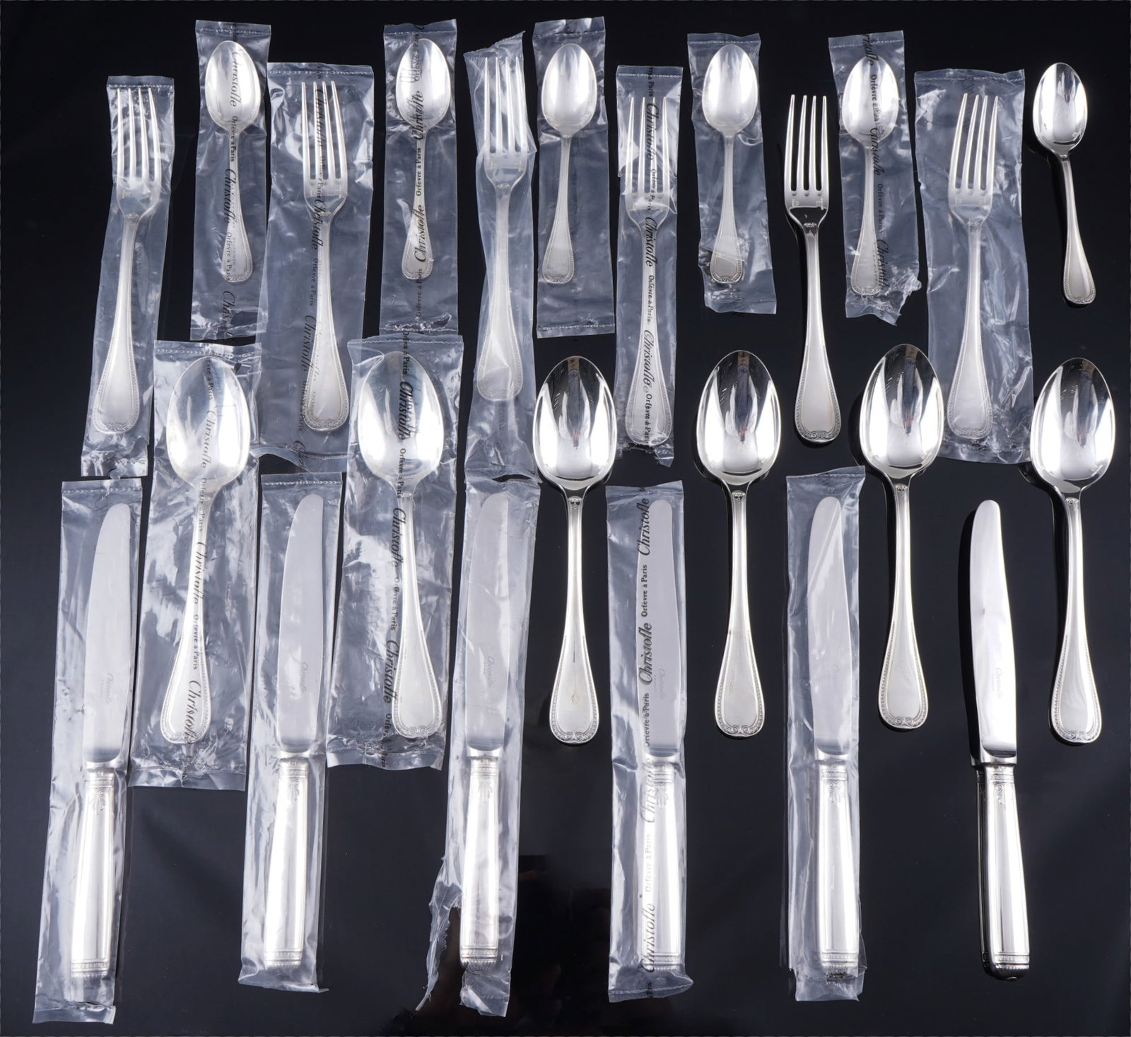 Christofle Malmaison cutlery for 6 persons - silver plated, (1 of 4)