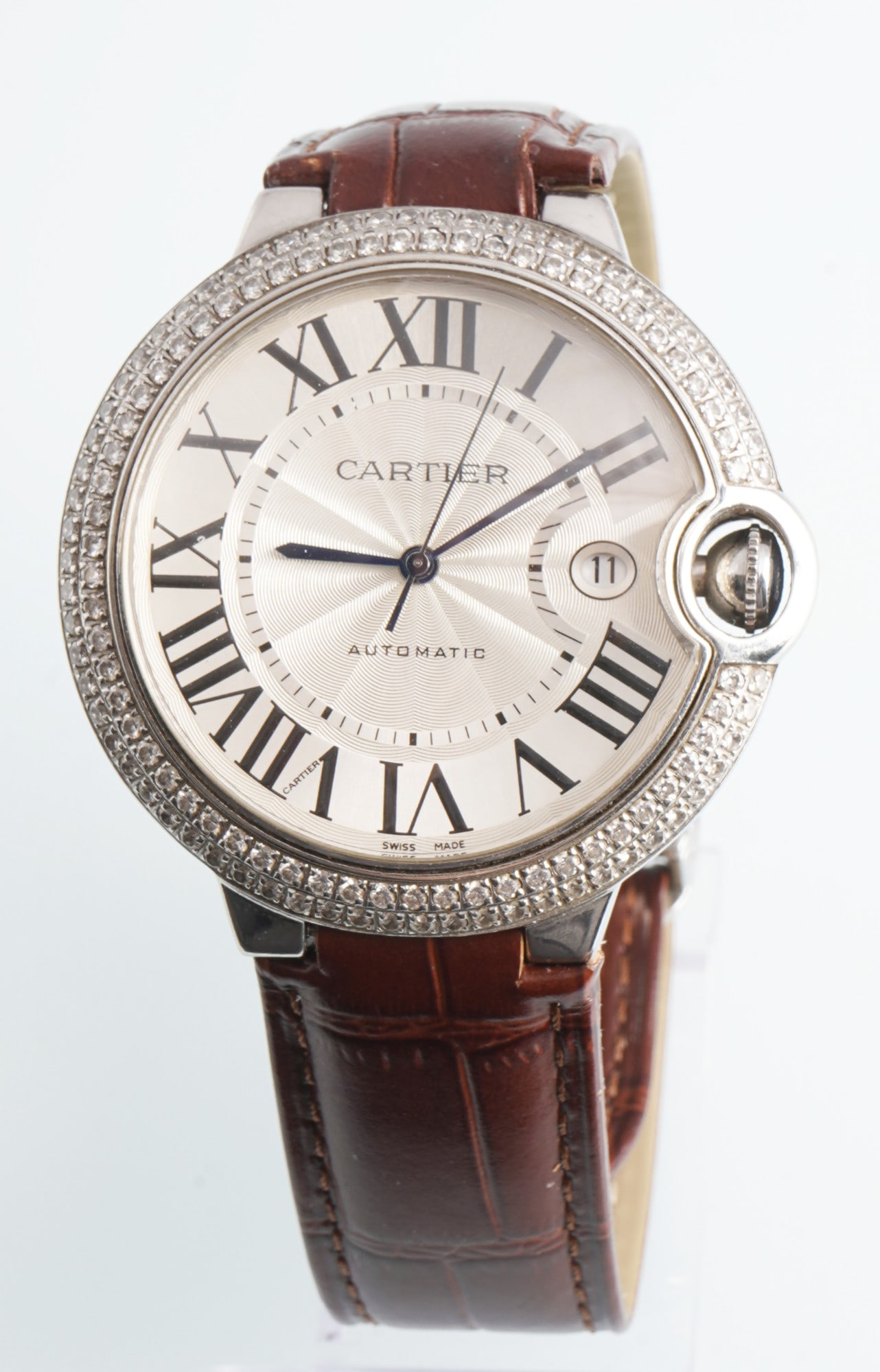 Cartier Ballon Bleu Automatic Men's wristwatch 3001 - with diamond-set bezel, (1 of 5)