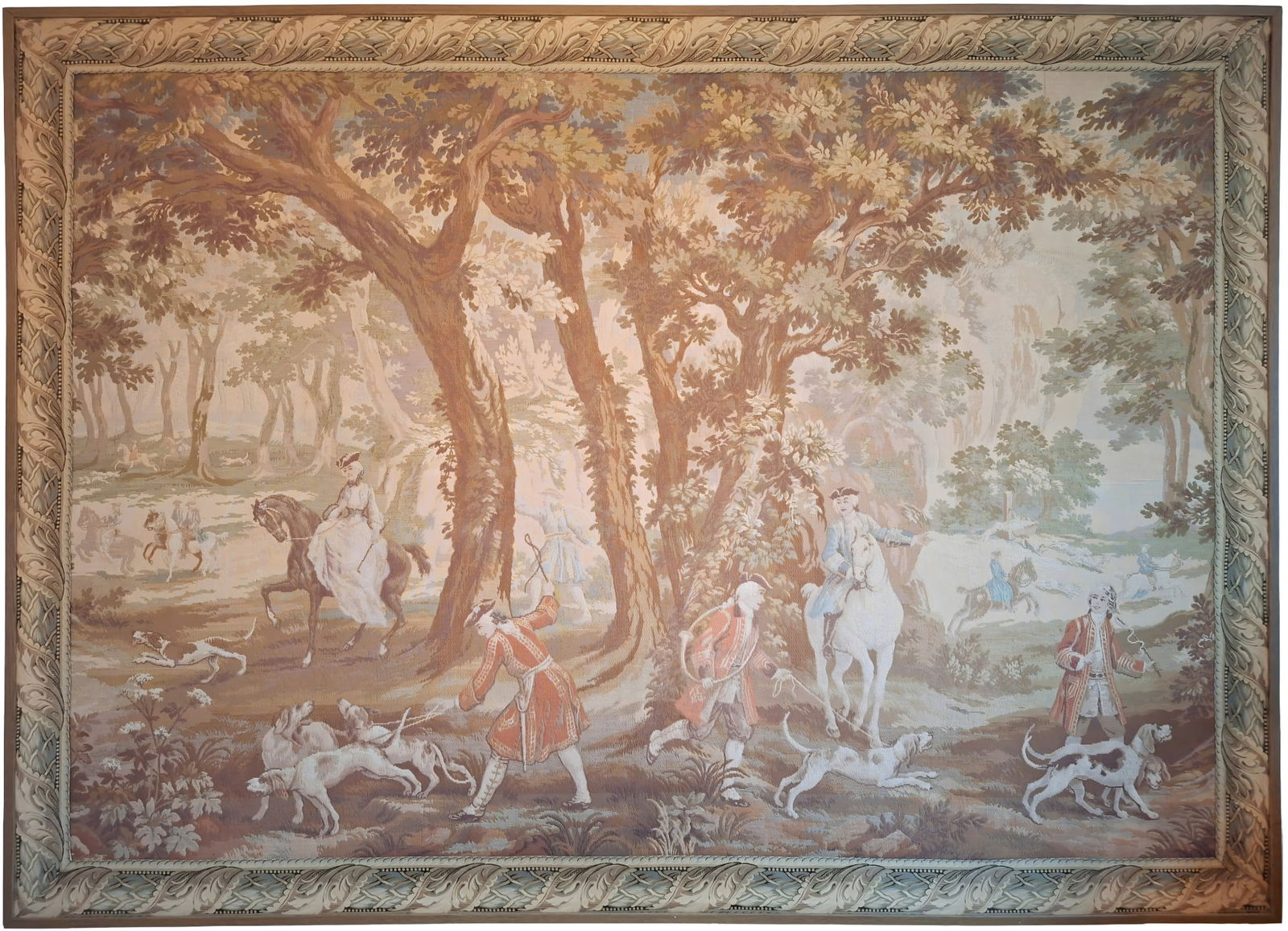 Large Wall Tapestry / Gobelin Hunting Scene, France, (1 of 9)
