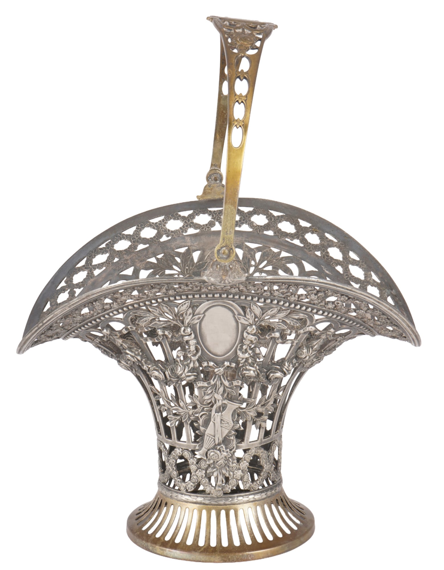 Art Nouveau large handled basket circa 1900, (1 of 9)